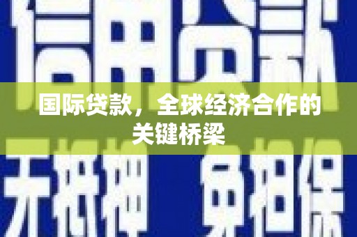 沾化国际贷款，全球经济合作的关键桥梁