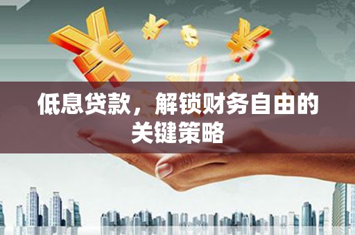 沾化低息贷款，解锁财务自由的关键策略