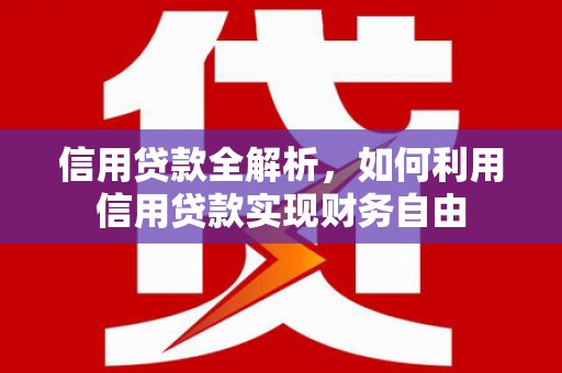 沾化信用贷款全解析，如何利用信用贷款实现财务自由